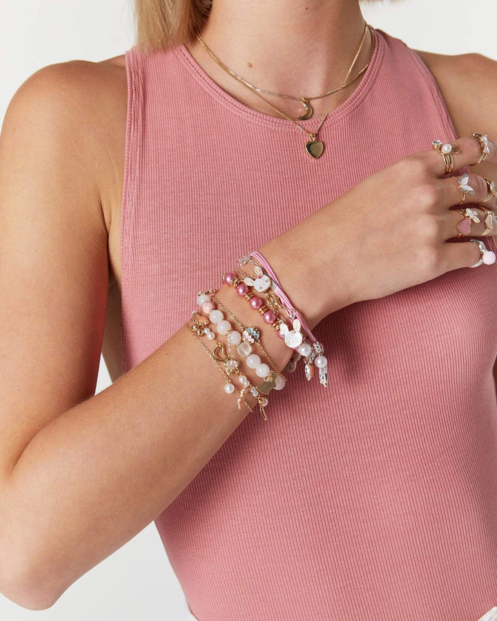 Gold Bunny And Flower Charm Bracelet | Wristwear
