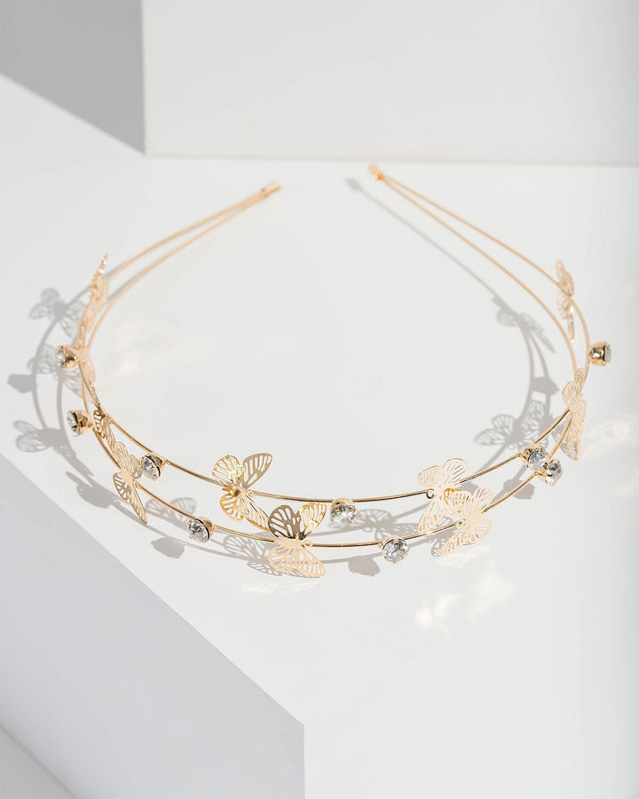 Colette by Colette Hayman Gold Butterfly And Crystal Headband