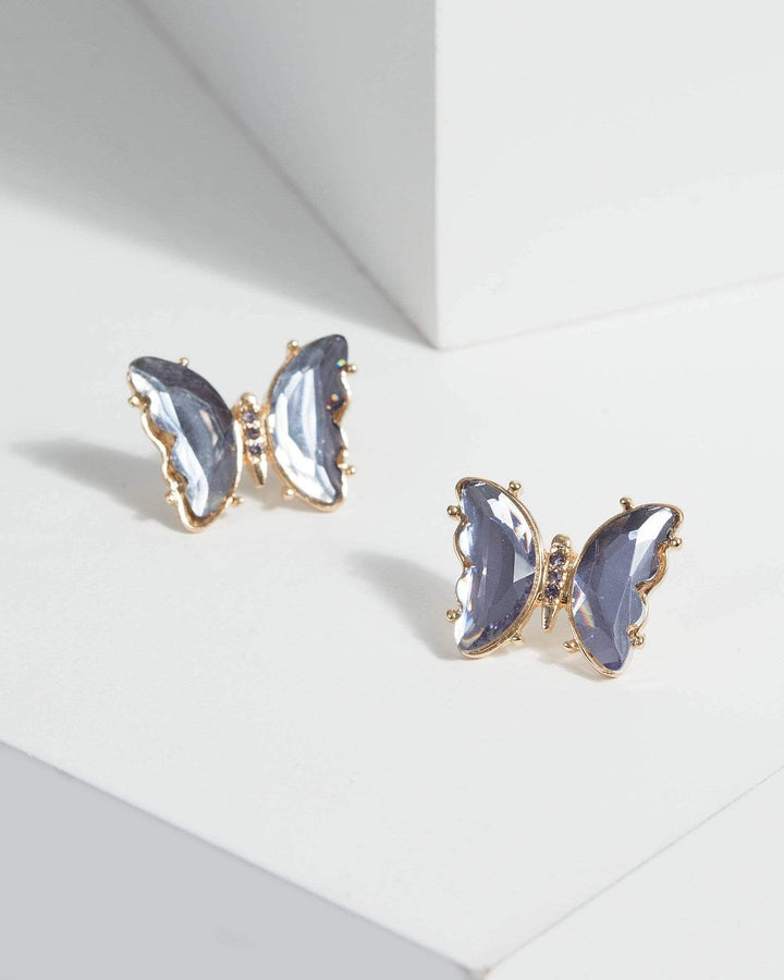 Gold Butterfly Detailed Stud Earrings | Earrings