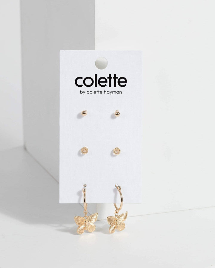 Colette by Colette Hayman Gold Butterfly Multi Pack Earrings