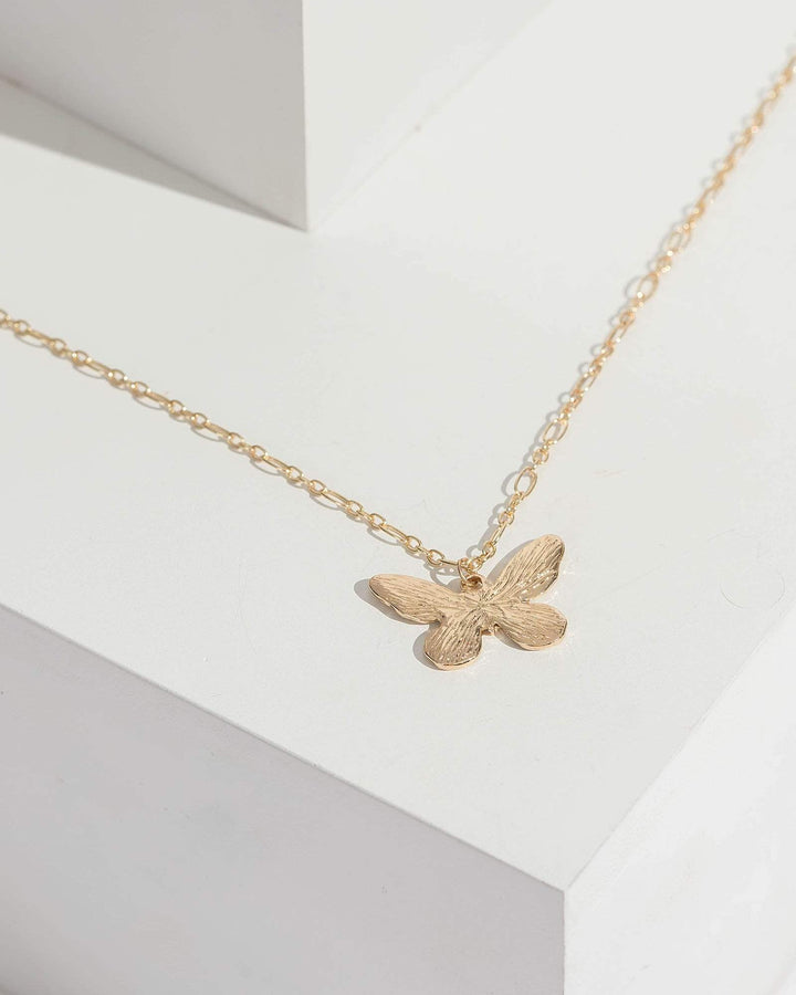 Gold Butterfly Pendant Necklace | Necklaces