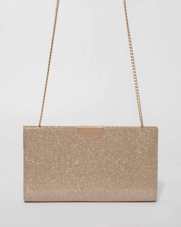 Gold Carlie Clutch Bag | Clutch Bags