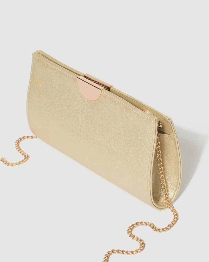 Gold Carlie Disc Clutch Bag | Clutch Bags
