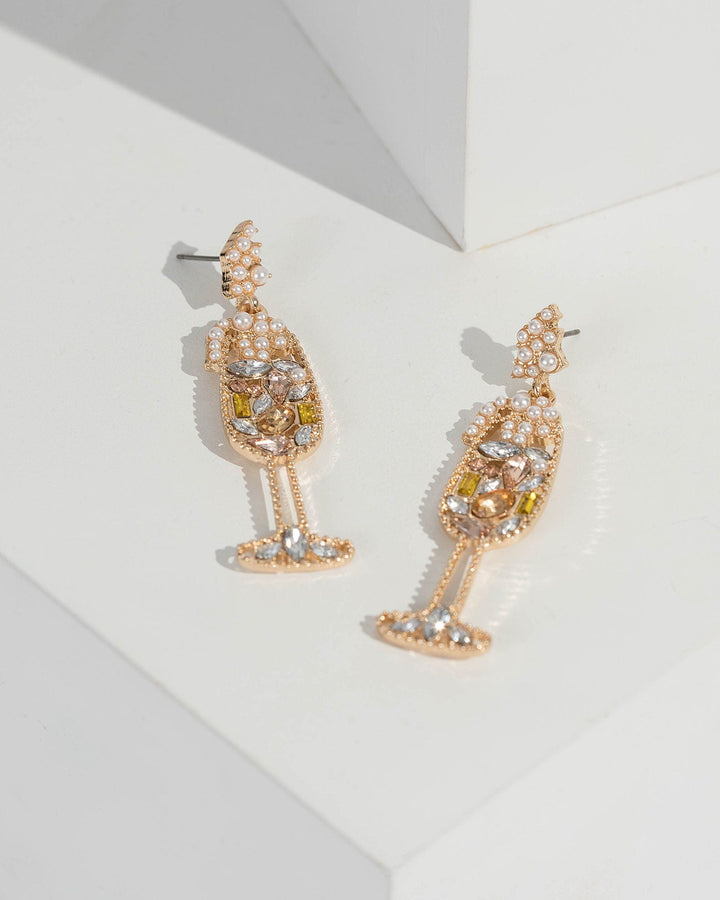 Gold Celebration Crystal Earrings | Earrings