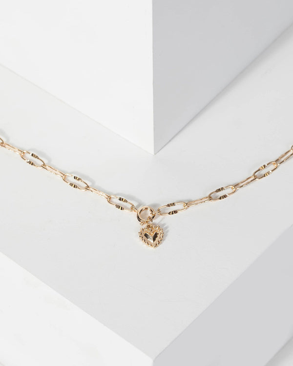 Gold Chain And Heart Necklace | Wristwear