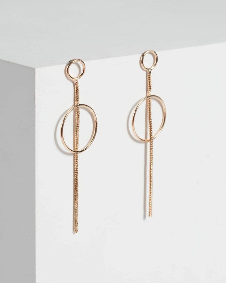 Gold Chain And Hoop Drop Earrings | Earrings
