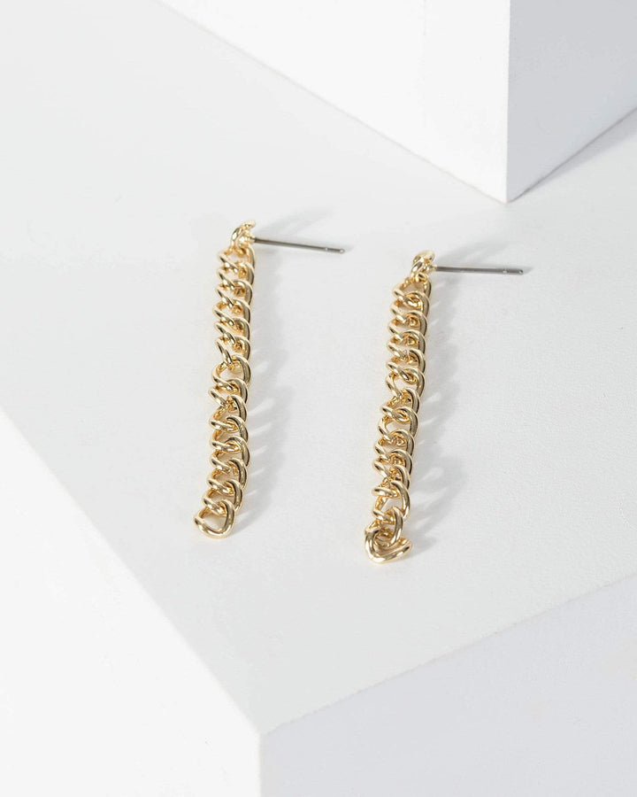 Gold Chain Link Drop Earrings | Earrings