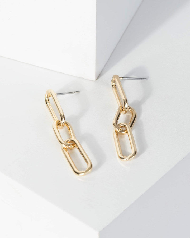 Gold Chain Link Drop Earrings | Earrings