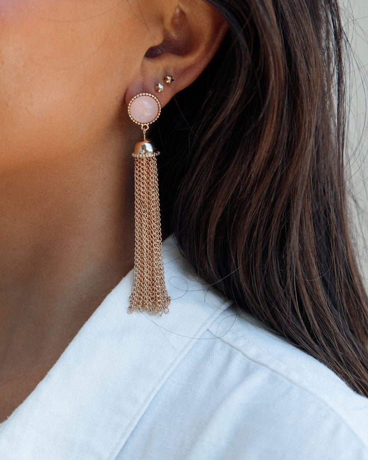 Colette by Colette Hayman Gold Chain Tassel Detail Drop Earrings