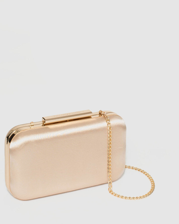 Gold Christine Twist Hardcase Clutch Bag | Clutch Bags
