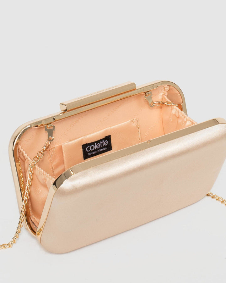 Gold Christine Twist Hardcase Clutch Bag | Clutch Bags