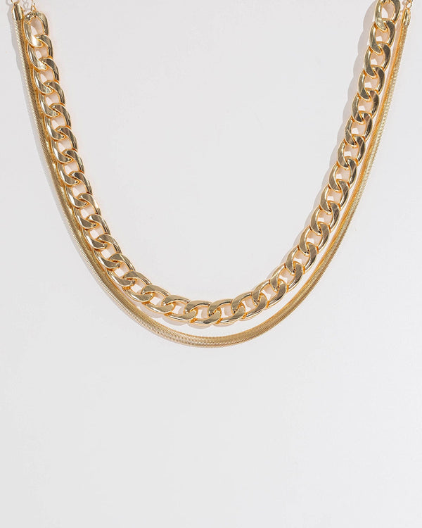 Colette by Colette Hayman Gold Chunky And Snake Chain Necklace