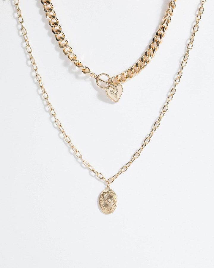 Gold Chunky Chain Heart Necklace | Necklaces