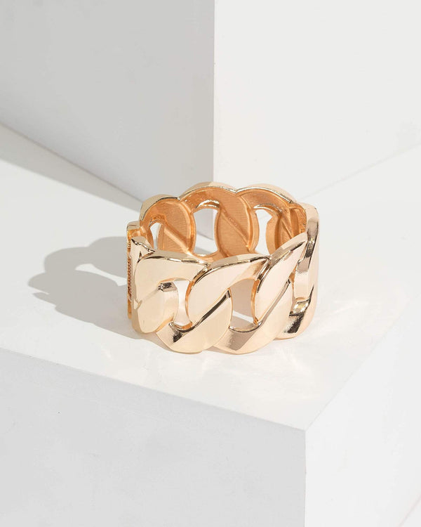 Gold Chunky Chain Link Bracelet | Wristwear