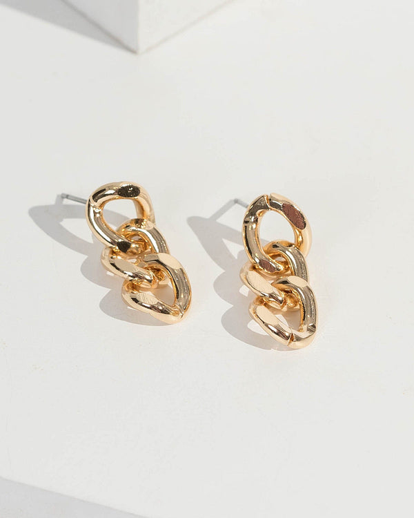 Gold Chunky Chain Link Earrings | Earrings