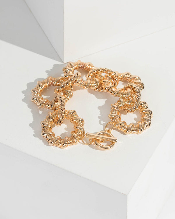 Gold Chunky Chain Toggle Bracelet | Wristwear
