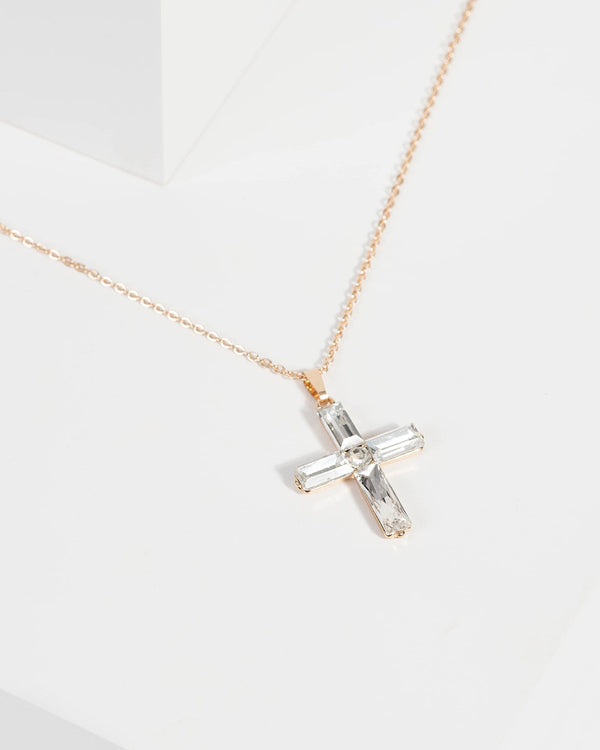 Gold Chunky Cross Necklace | Necklaces