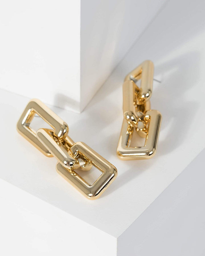 Gold Chunky Link Drop Earrings | Earrings
