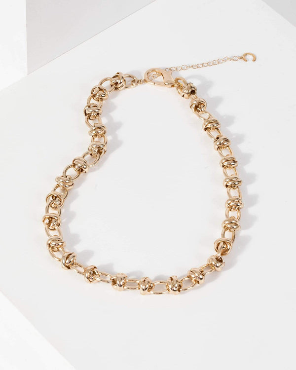 Gold Chunky Multi Link Chain Necklace | Necklaces