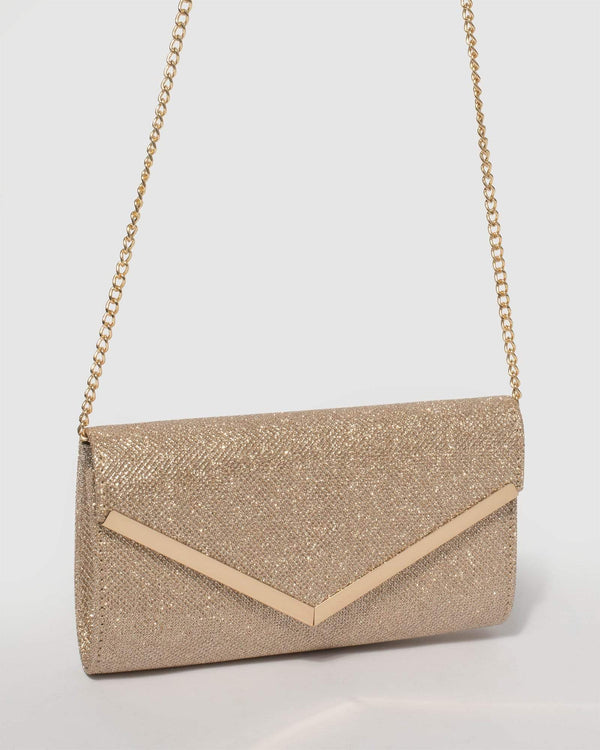 Gold Cindy Evening Clutch Bag | Clutch Bags