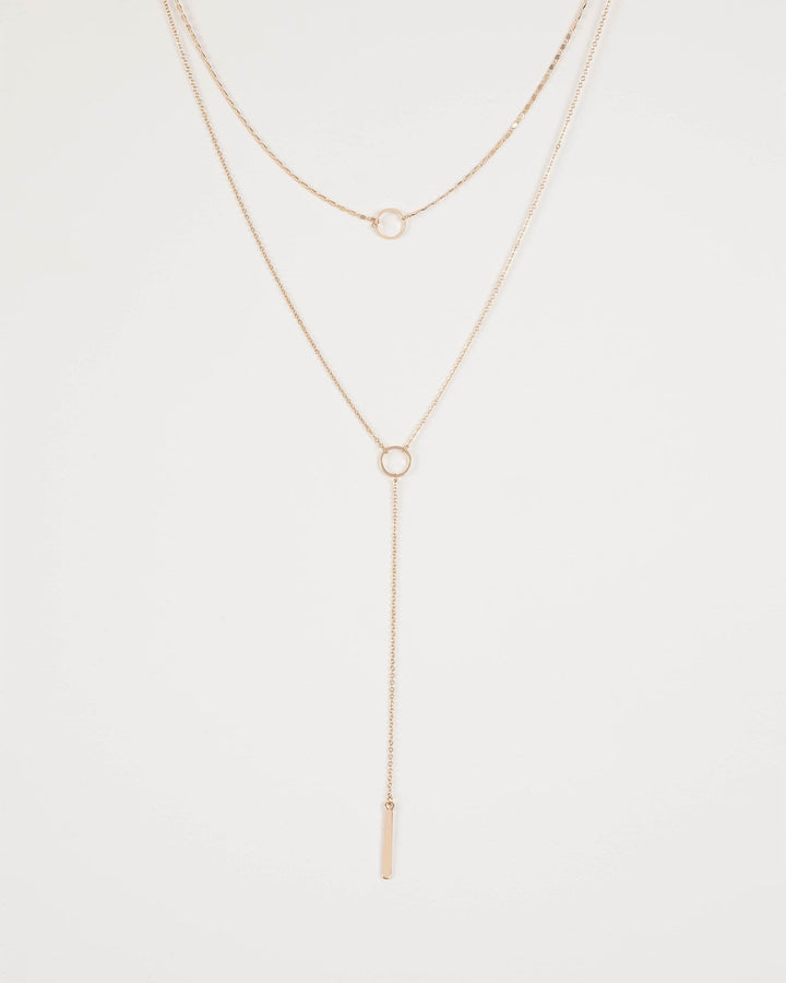 Gold Circle Choker and Lariat Fine Necklace | Necklaces