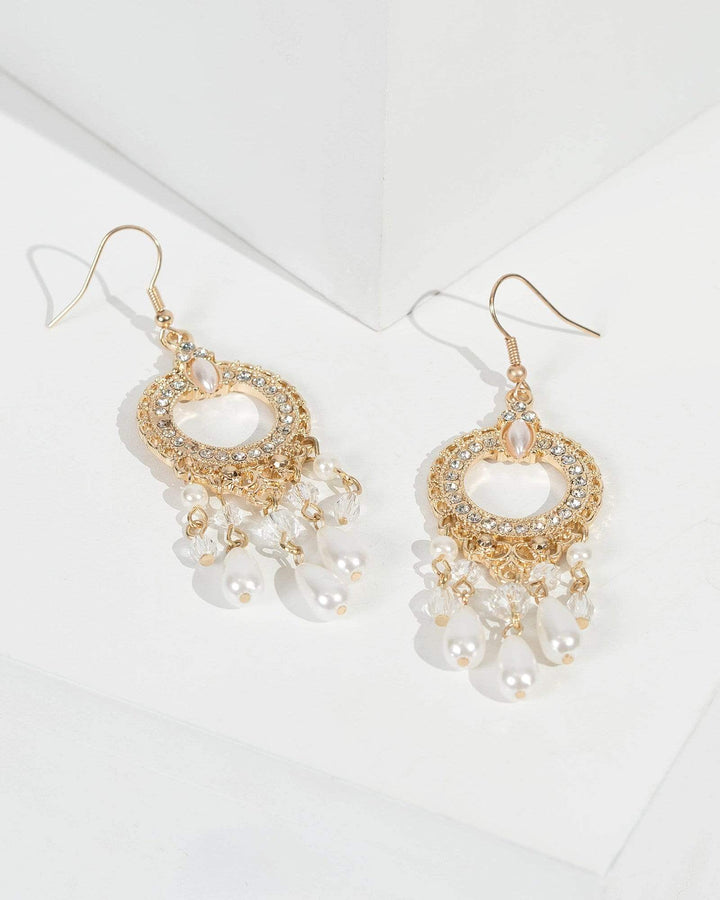 Gold Circular Drop Earrings | Earrings