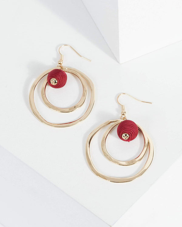 Gold Circular Layer Drop Earrings | Earrings