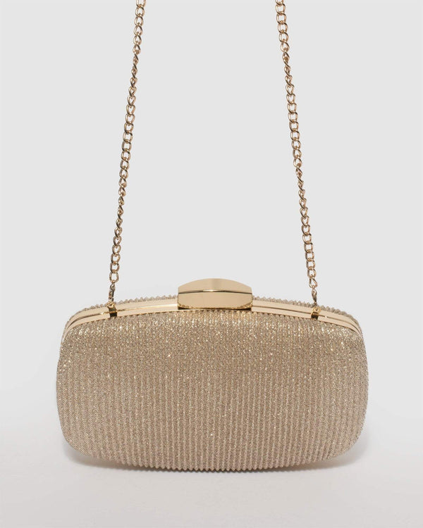 Gold Classic Hardcase Clutch Bag | Clutch Bags