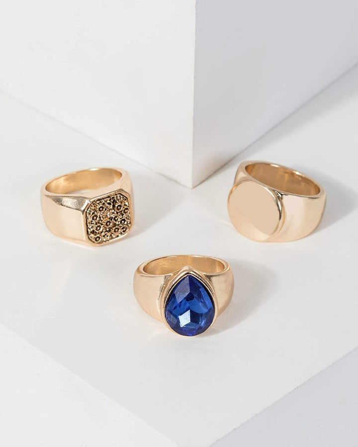 Gold Cocktail Ring 3 Pack | Rings