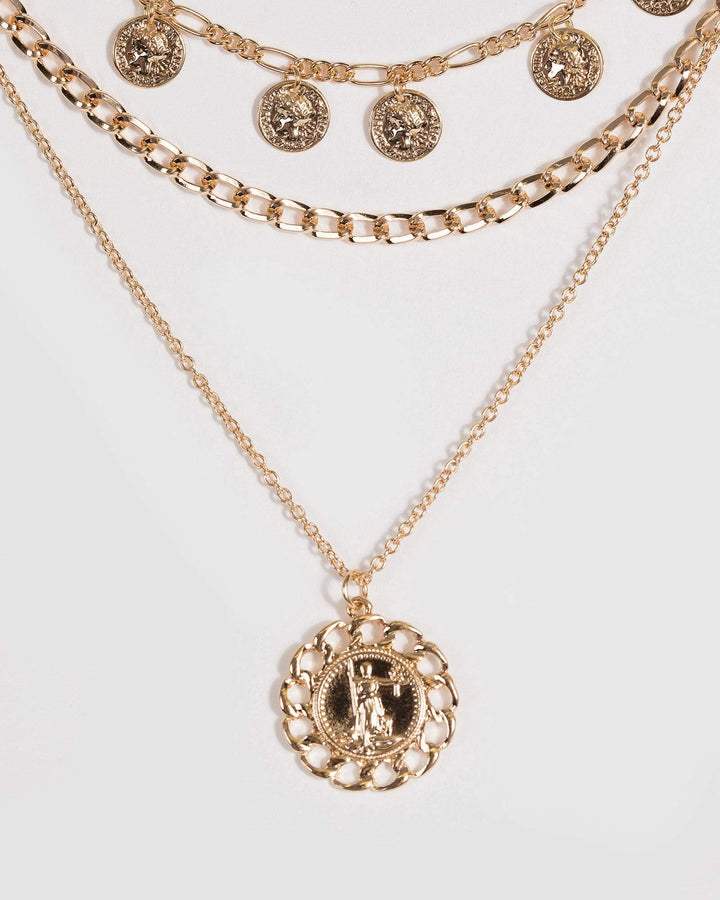 Gold Coin Multi Layer Chain Necklace | Necklaces
