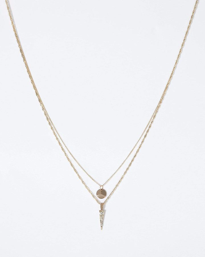 Gold Crystal Arrow Drop Necklace | Necklaces