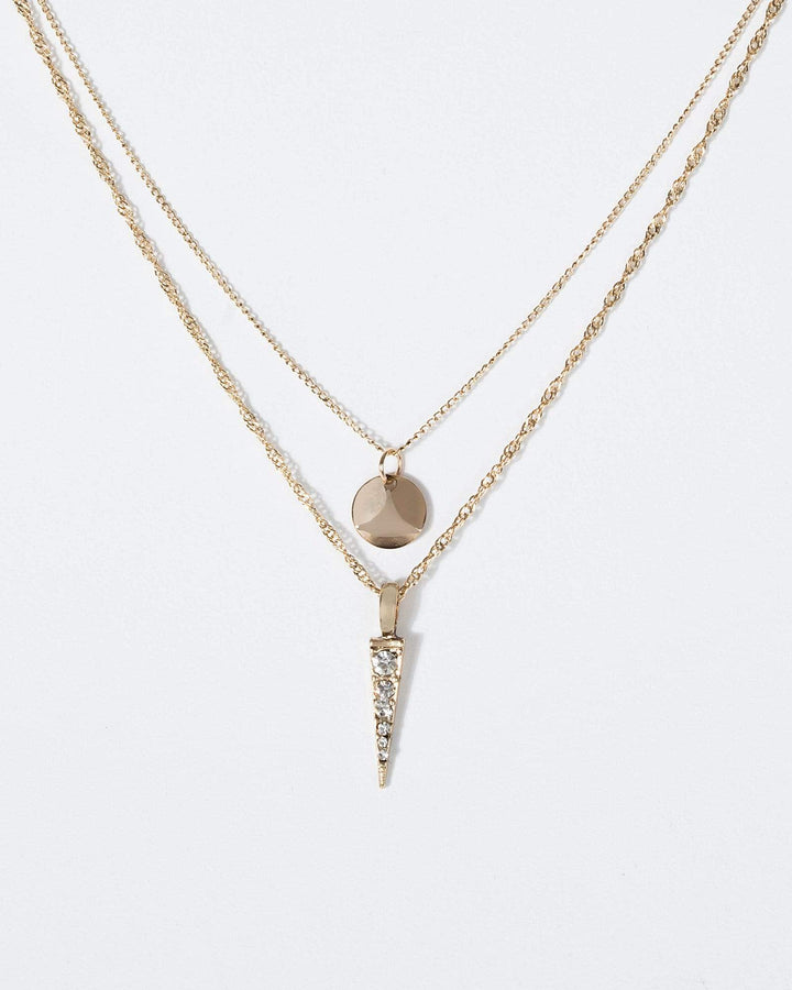 Gold Crystal Arrow Drop Necklace | Necklaces