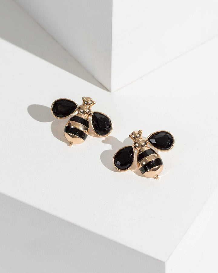 Gold Crystal Bee Stud Earring | Earrings