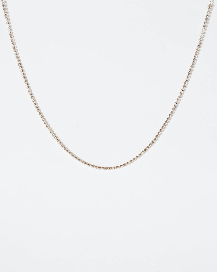 Gold Crystal Chain Fine Necklace | Necklaces