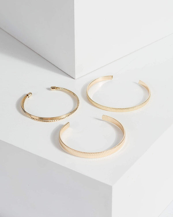 Gold Crystal Cuff 3 Pack Bracelet | Wristwear