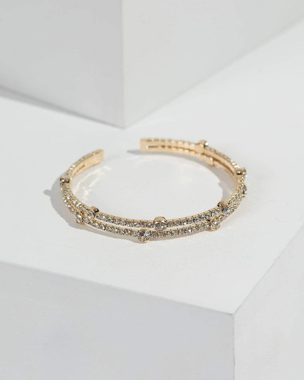 Gold Crystal Cuff Bracelet | Wristwear
