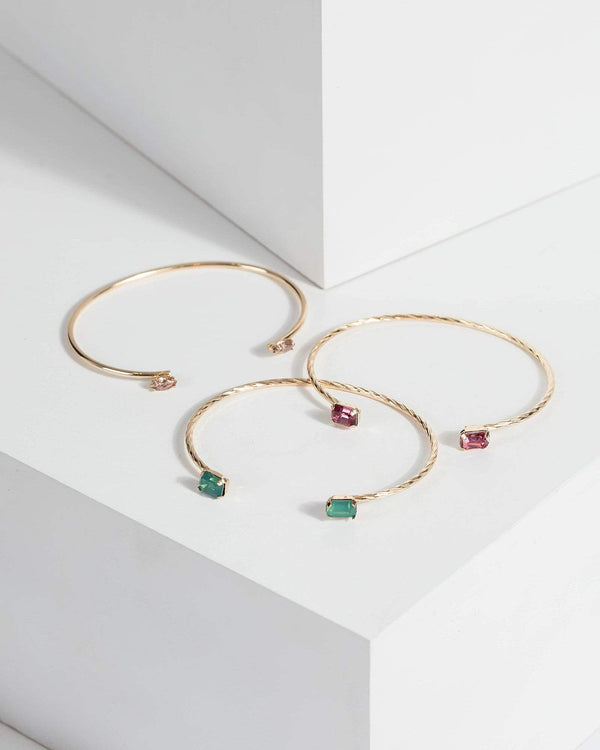 Gold Crystal Cuff Fine Bracelet | Wristwear