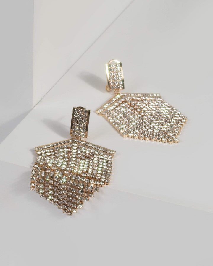 Gold Crystal Large Arrow Earrings | Earrings