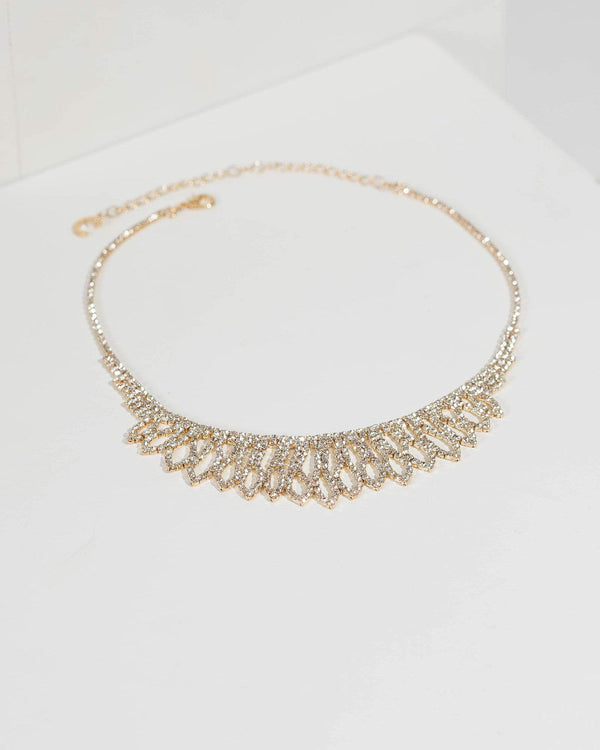 Gold Crystal Loops Necklace | Necklaces