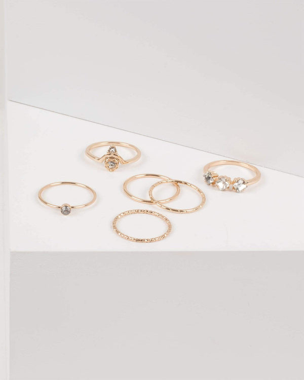 Gold Crystal Ring Pack - Large | Earrings
