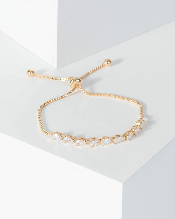 Gold Crystal Toggle Bracelet | Wristwear