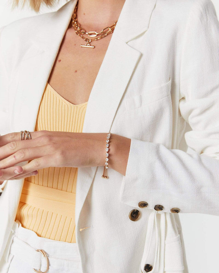 Gold Crystal Toggle Bracelet | Wristwear