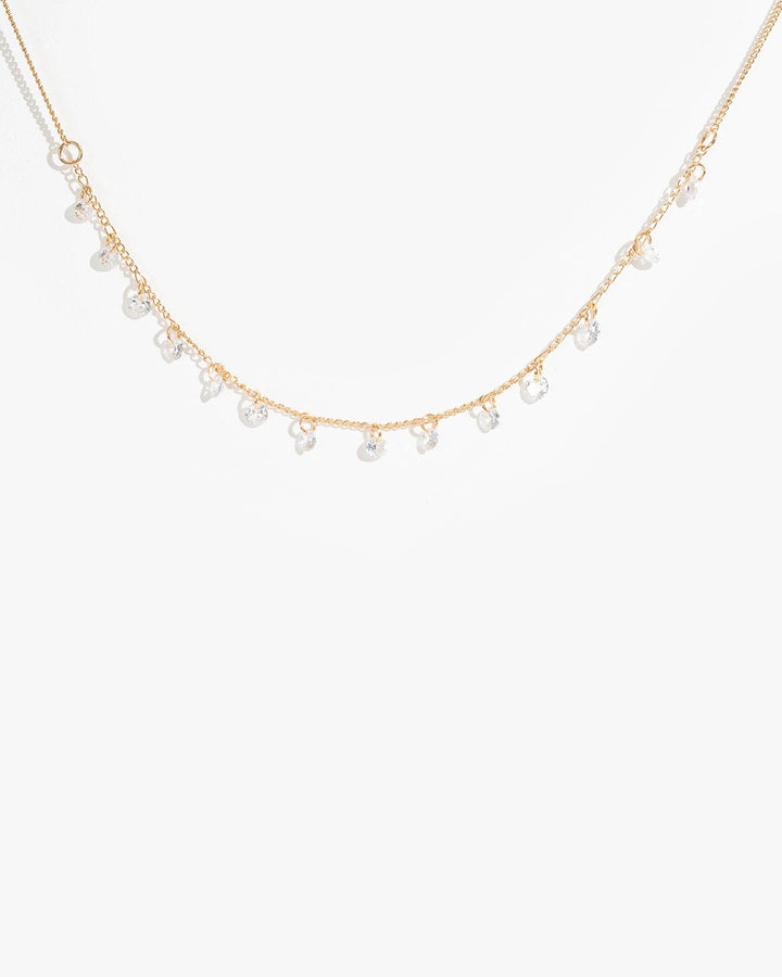 Colette by Colette Hayman Gold Cubic Zirconia Mini Crystals Necklace