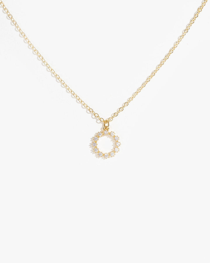 Colette by Colette Hayman Gold Cubic Zirconia Pave Circle Necklace