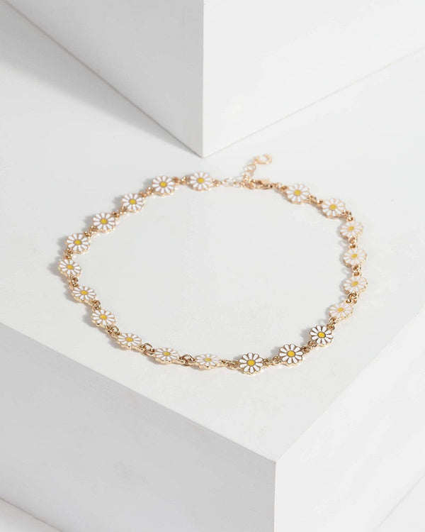 Gold Daisy Choker Necklace | Chokers
