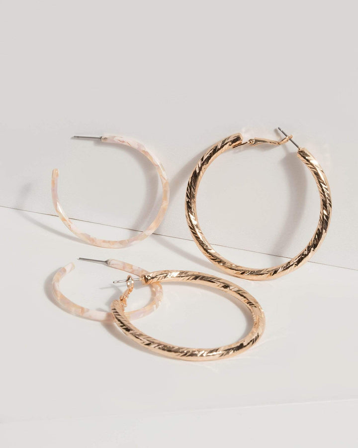 Gold Detail Hoop Earrings | Earrings