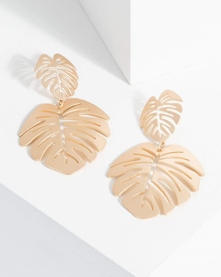 Gold Detail Leaf Cut Out Earrings | Earrings