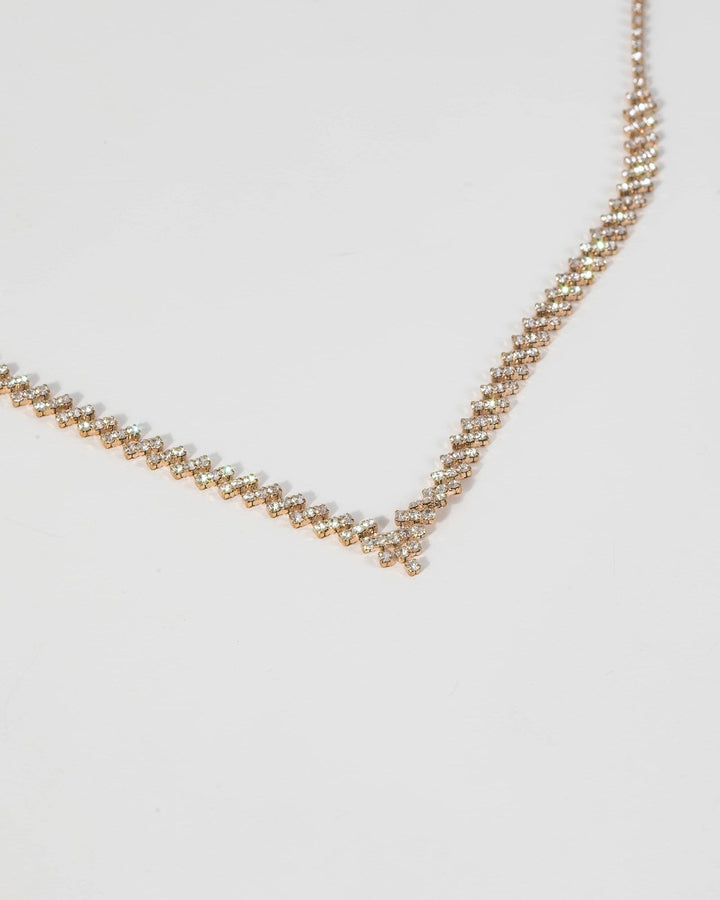 Colette by Colette Hayman Gold Diamante Cup Chain Teardrop Necklace