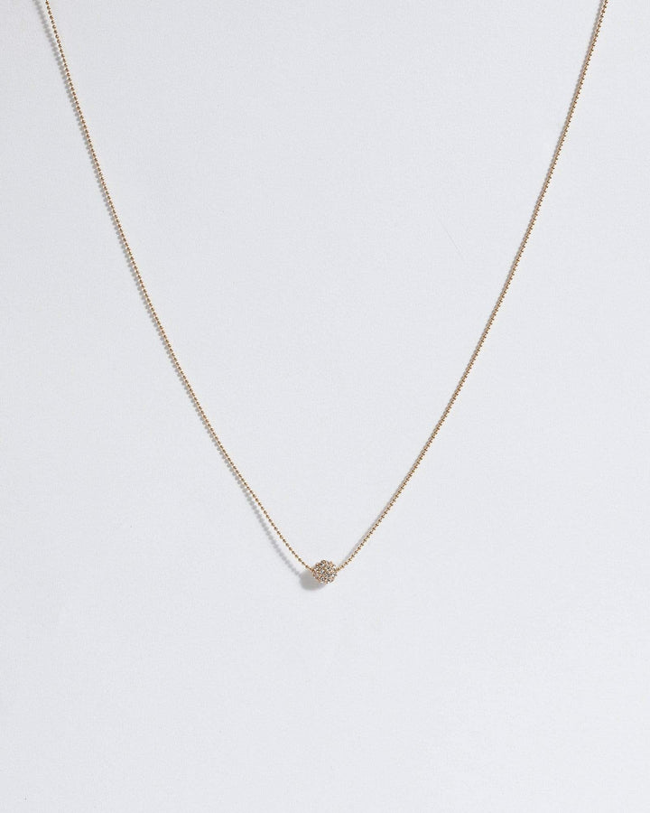 Colette by Colette Hayman Gold Diamante Encrusted Ball Pendant Necklace
