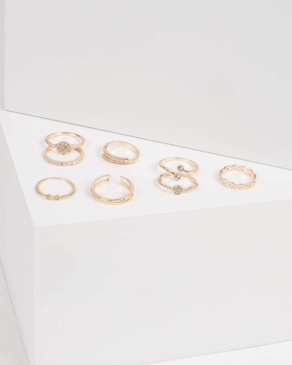 Gold Diamante Ring Set | Rings